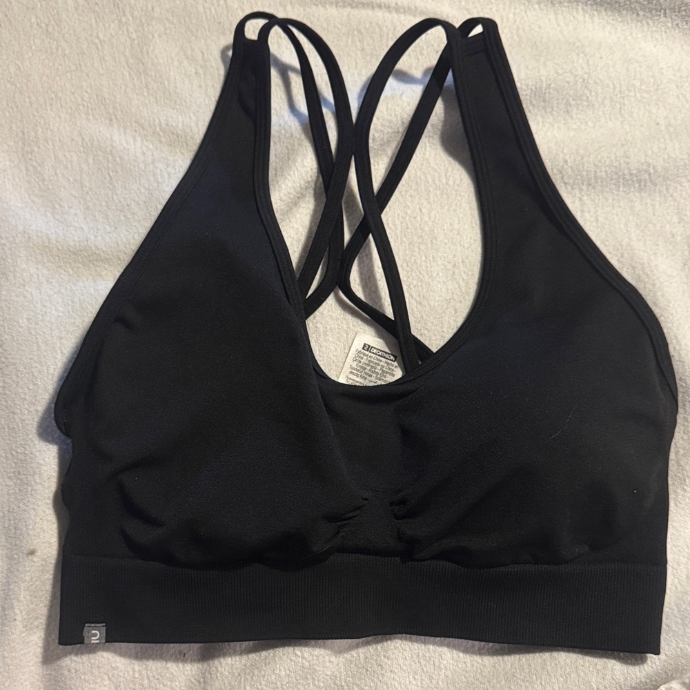 Decathlon KIMJALY Black Sports Bra - Women Intimates & Sleepwear